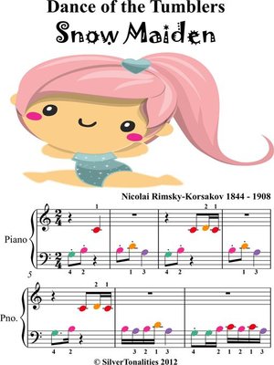 cover image of Dance of the Tumblers Beginner Piano Sheet Music with Colored Notes